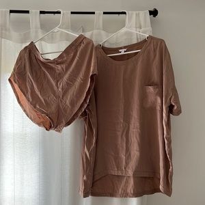 Lunya Washable Silk Tee Set / Otium Tan